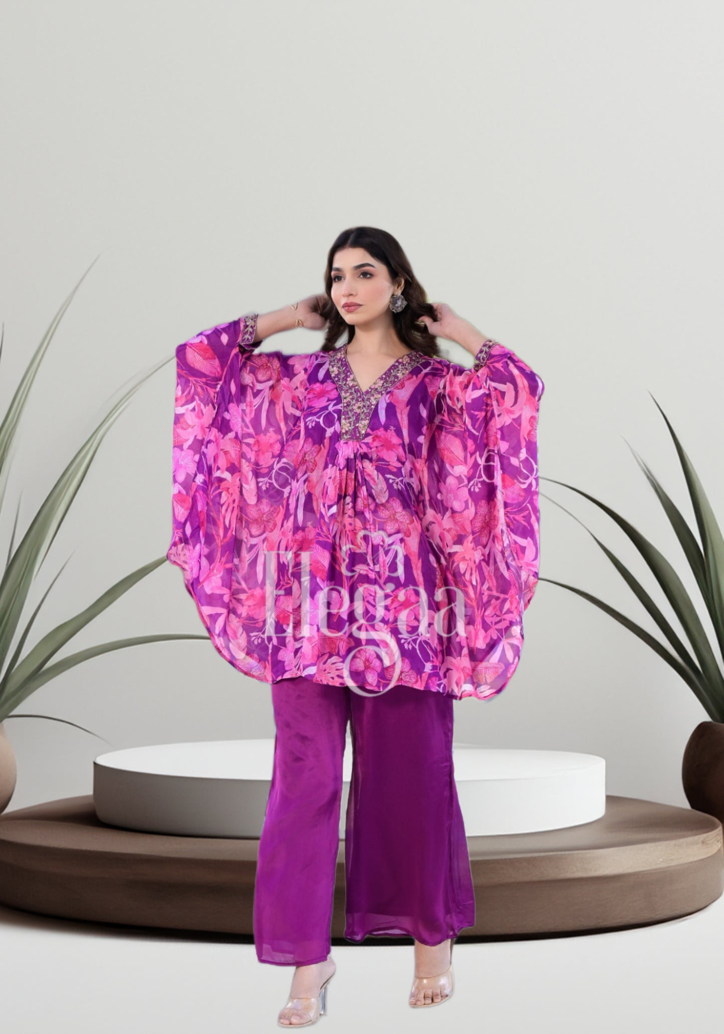 Purple kaftan set