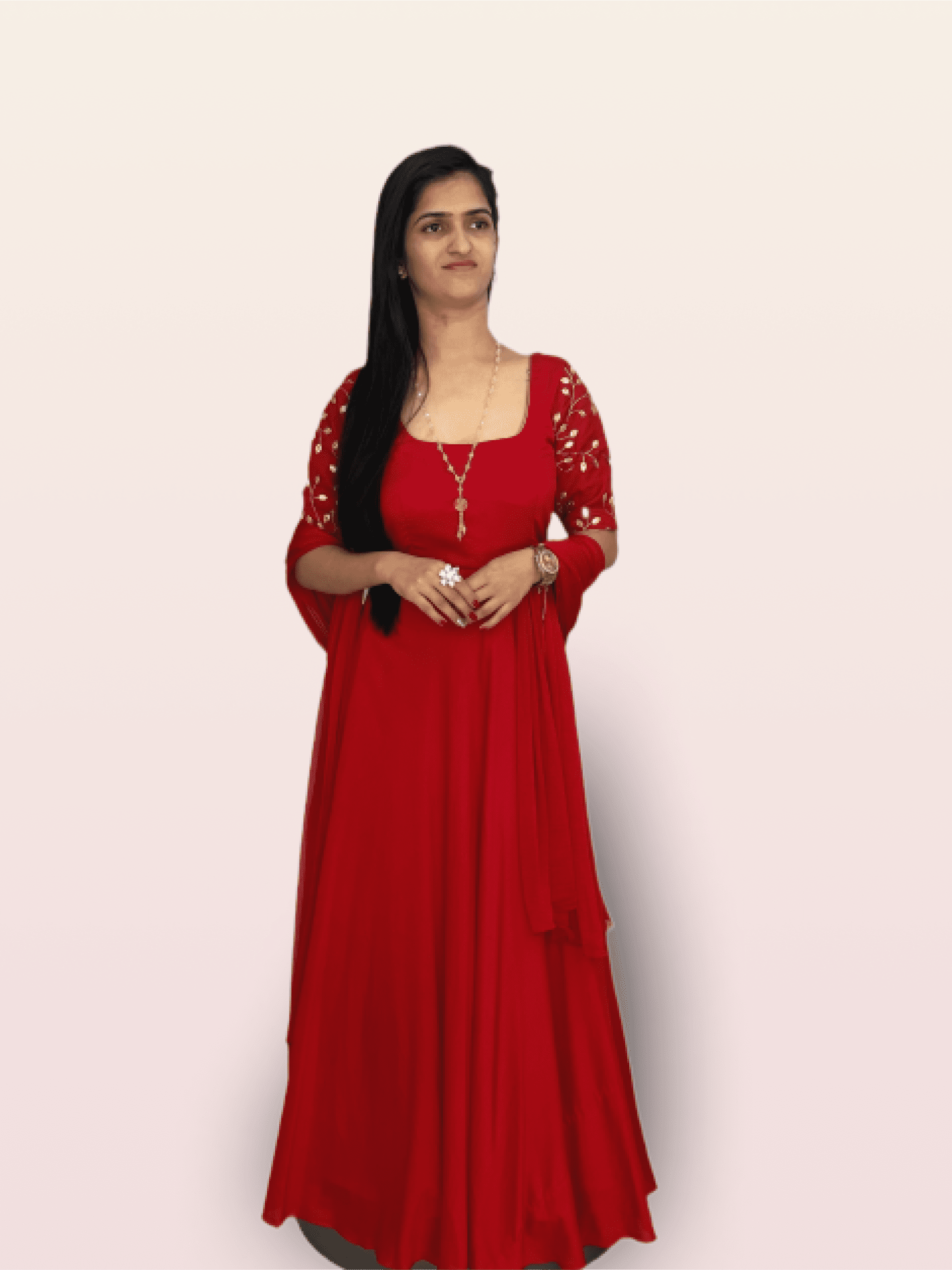 Red And Pink Colour Fancy Festive Long Flair Stylish Gown With Digital  Print Jacket Design Pure Maslin Collection 11003 - The Ethnic World